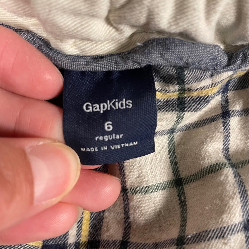 Gap Kids Boys Khaki Cargo Pants Size 6 Regular Lined Adjustable Waist Cotton - Picture 3 of 9